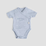 Personalised Organic Cotton Baby Vest - Hello World Blue