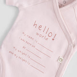 Personalised Organic Cotton Baby Vest - Hello World Pink