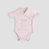 Personalised Organic Cotton Baby Vest - Hello World Pink