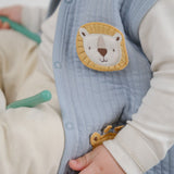 Quilted Organic Cotton Animal Appliqué Baby Vest – Blue