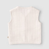 Quilted Organic Cotton Animal Appliqué Baby Vest – Ecru