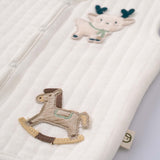 Quilted Organic Cotton Animal Appliqué Baby Vest – Ecru