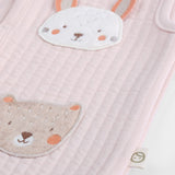 Quilted Organic Cotton Animal Appliqué Baby Vest – Pink