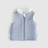 Reversible Quilted Baby Gilet – Blue