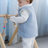 Reversible Quilted Baby Gilet – Blue