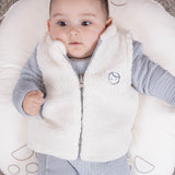 Reversible Quilted Baby Gilet – Blue