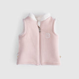 Reversible Quilted Baby Gilet – Pink