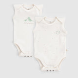 Twig Organic Cotton 2 Pack Baby Bodysuits – Ecru