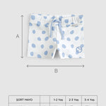 baby swim shorts blue dots back view