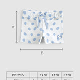 baby swim shorts blue dots back view