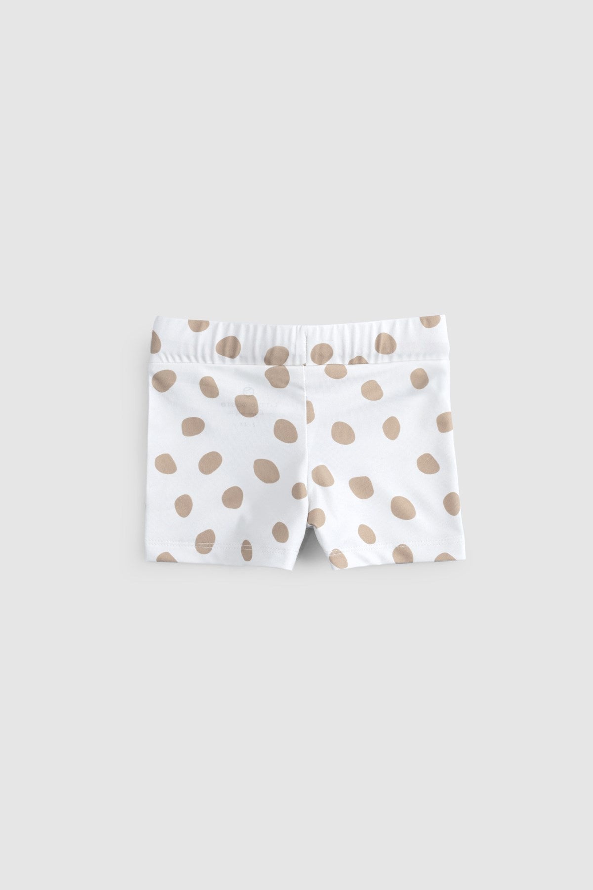 upf 50 baby swim shorts brown dots