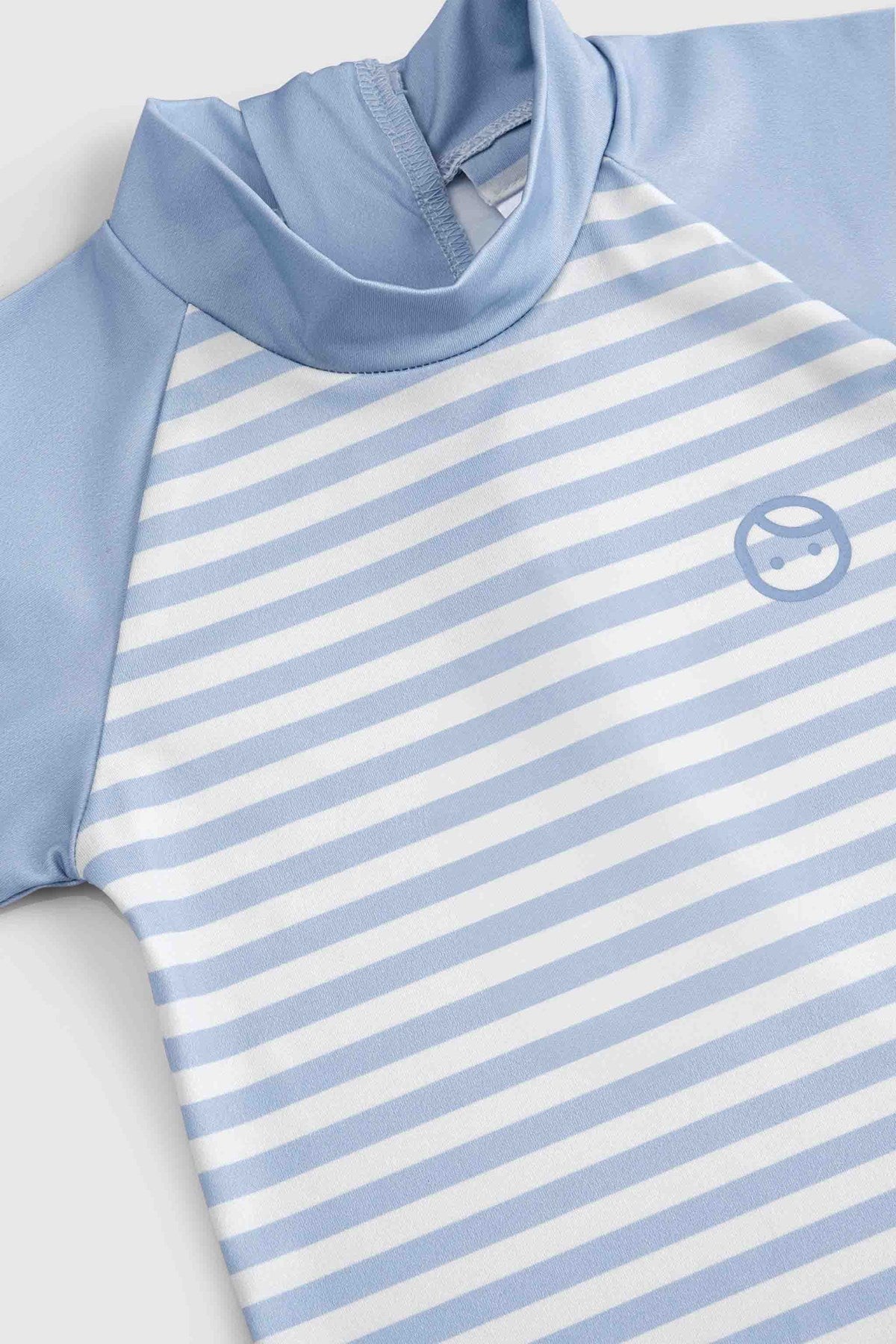 baby rash guard striped blue short sleeve