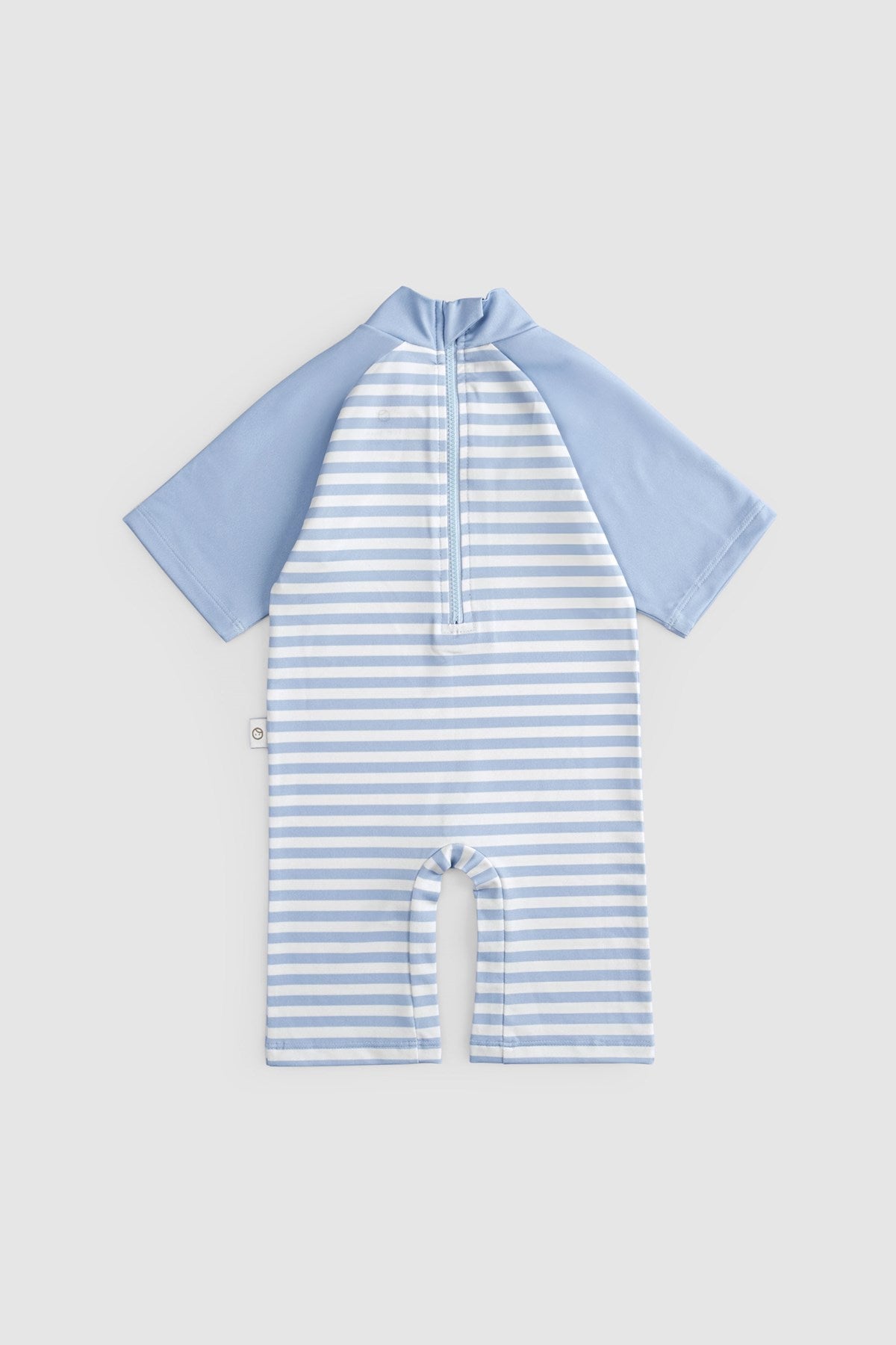 baby sunsuit zipper detail front