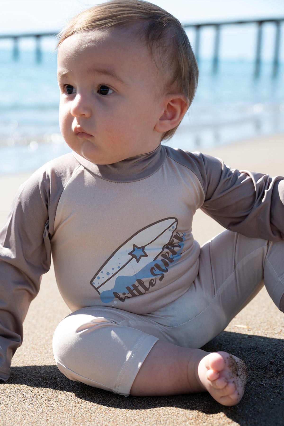 baby swim shorts drawstring detail brown