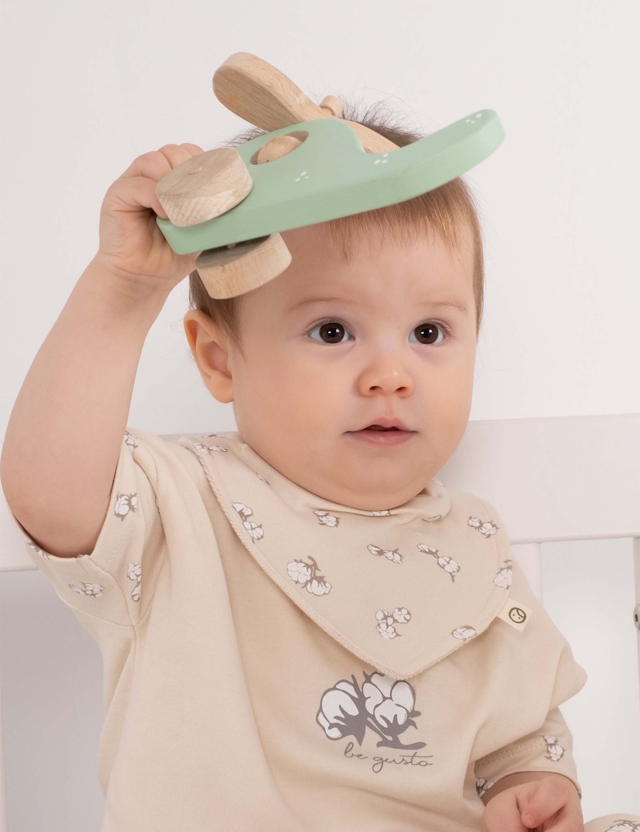 Organic Baby Bandana Bibs - Waterproof Adjustable 3-Pack (Cotton Pattern) - Little Gusto