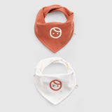 2-Pack Waterproof Organic Cotton Bandana Bib Set – Orange